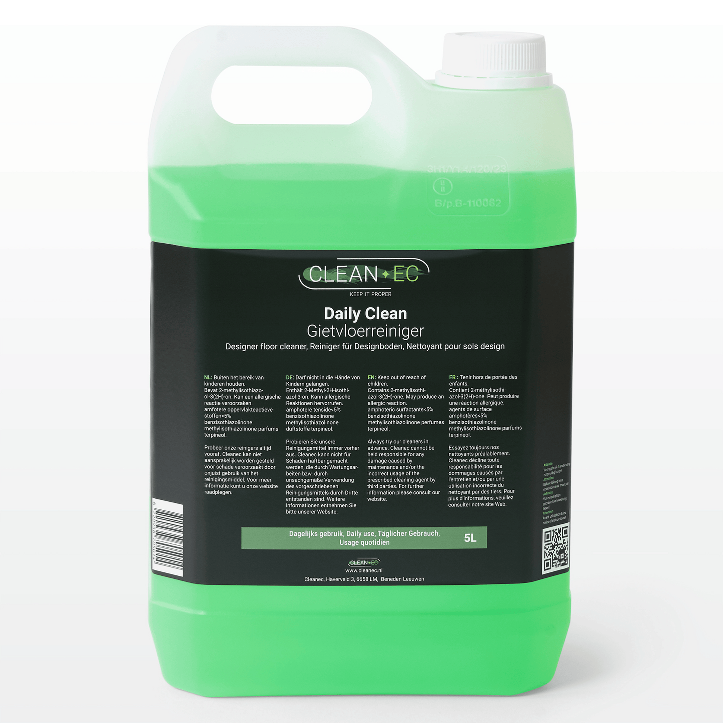 Fles Cleanec Daily Clean van 1 liter voor dagelijkse reiniging van gietvloeren