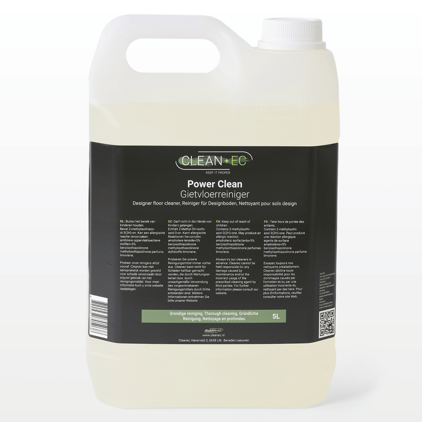 Cleanec Power Clean gietvloerreiniger 5 liter – krachtige dieptereiniger voor gietvloeren, epoxyvloeren en woonbeton