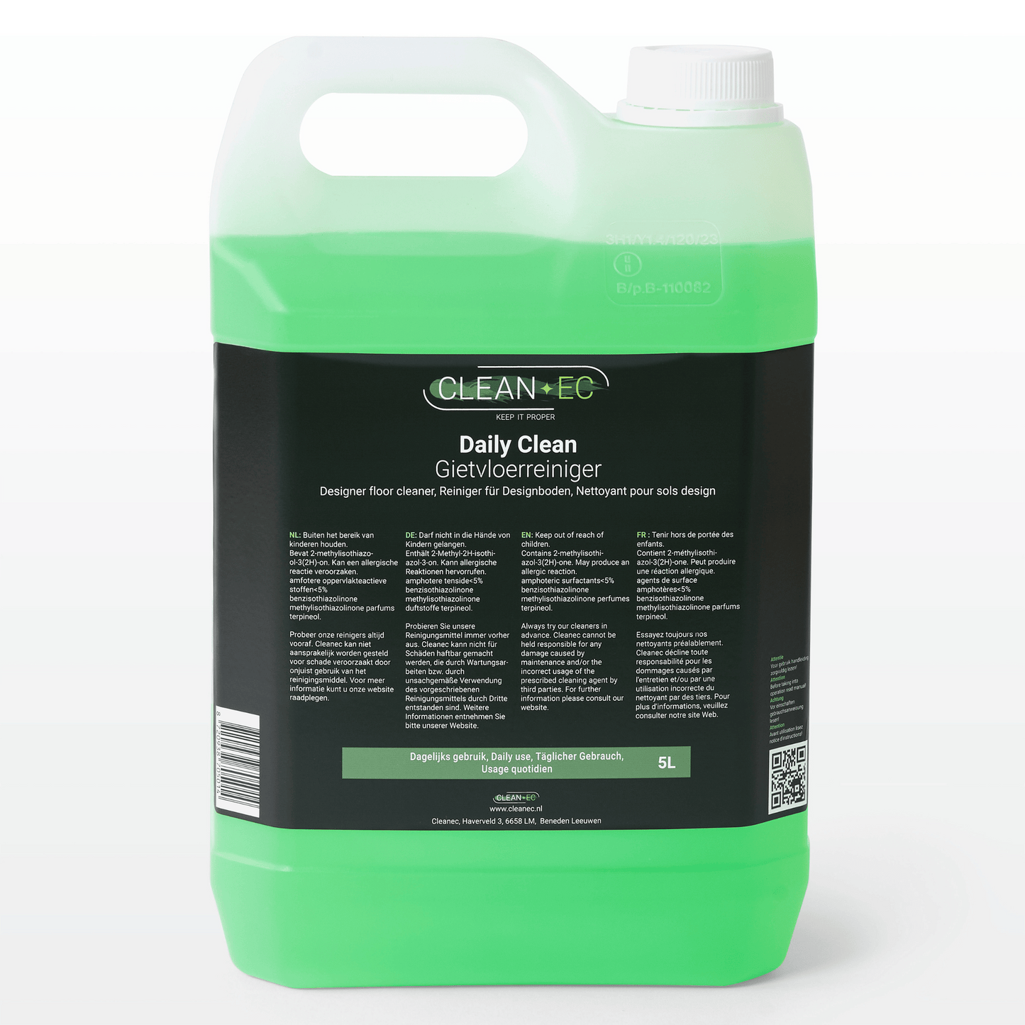 Fles Cleanec Daily Clean van 1 liter voor dagelijkse reiniging van gietvloeren