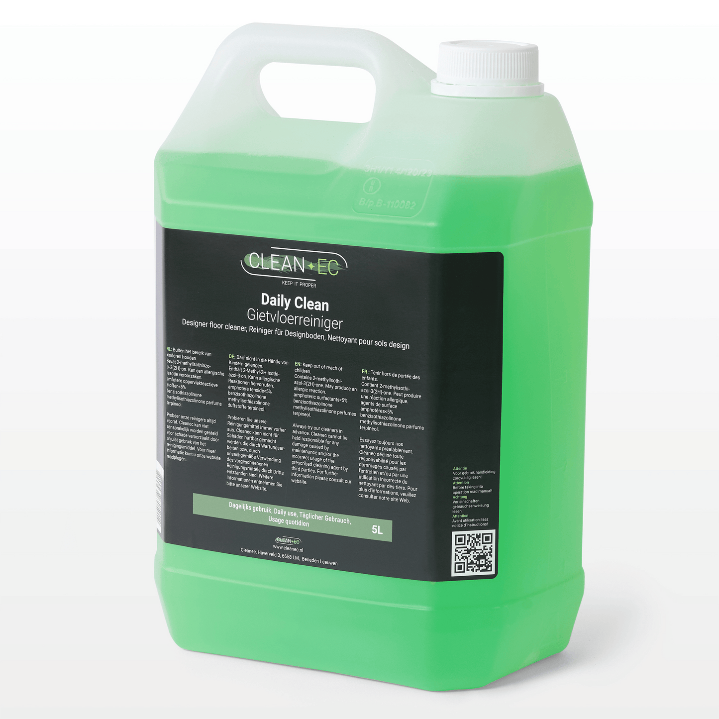Fles Cleanec Daily Clean van 1 liter voor dagelijkse reiniging van gietvloeren
