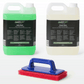 Cleanec Duo Pack XL van 2 liter Power Clean en 2 liter Daily Clean inclusief handmatige padhouder met rode pad voor effectieve reiniging van gietvloeren
